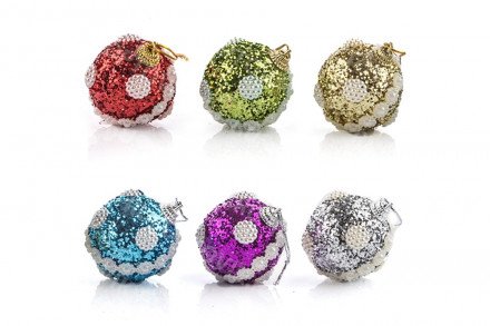 Ёлочные шары с бисером оптом 