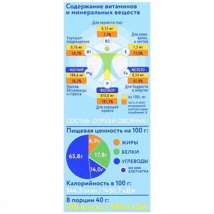 Отруби овсяные Мистраль 400 г оптом 