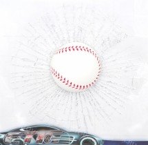 Силиконовая 3D наклейка на автомобиль &quot;Разбитое стекло&quot; оптом