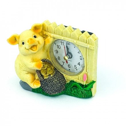 Фигурка &quot;Свинка с часами&quot; полистоун оптом 