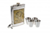 Подарочный набор: фляжка 250 мл и 4 рюмки оптом