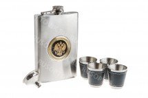 Подарочный набор: фляжка 250 мл и 4 рюмки оптом