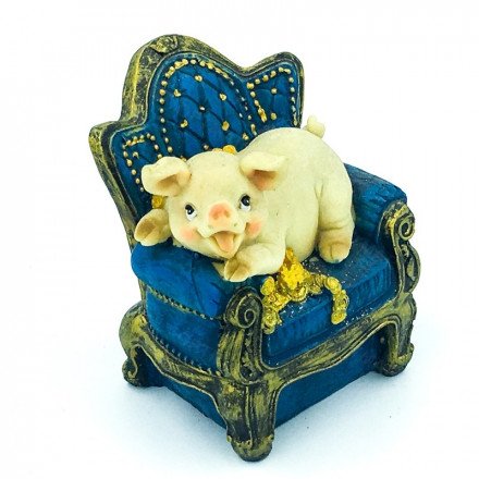 Копилка &quot;Свинка в кресле&quot; полистоун оптом 