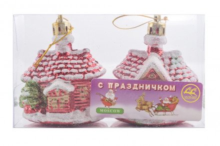 Новогоднее украшение на ёлку &quot;Домики&quot; оптом 