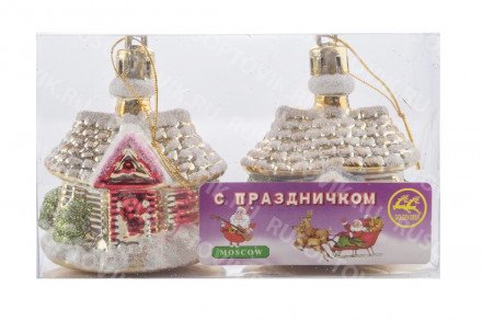 Новогоднее украшение на ёлку &quot;Домики&quot; оптом 