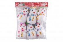 Новогоднее украшение на ёлку "Снеговики вязаные" оптом