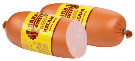 Колбаса Папа может вареная мясная со шпиком 1 кг оптом 