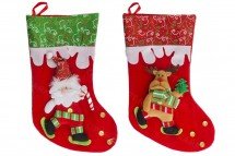 Рождественский носок для подарков 40 х 20 см оптом