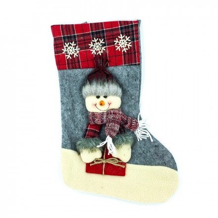 Рождественский носок для подарков 40 х 20 см оптом 