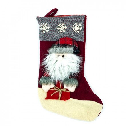 Рождественский носок для подарков 40 х 20 см оптом 