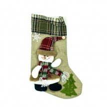 Рождественский носок для подарков 40 х 20 см оптом