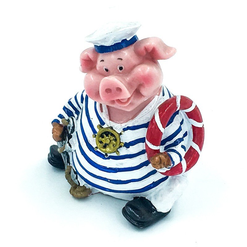 Копилка "Свин моряк" полистоун оптом 