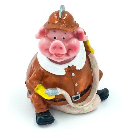 Копилка &quot;Свин пожарный&quot; полистоун оптом 