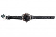 Кварцевые часы &quot;Арабский механизм&quot; на классическом чёрном ремешке из натуральной кожи оптом