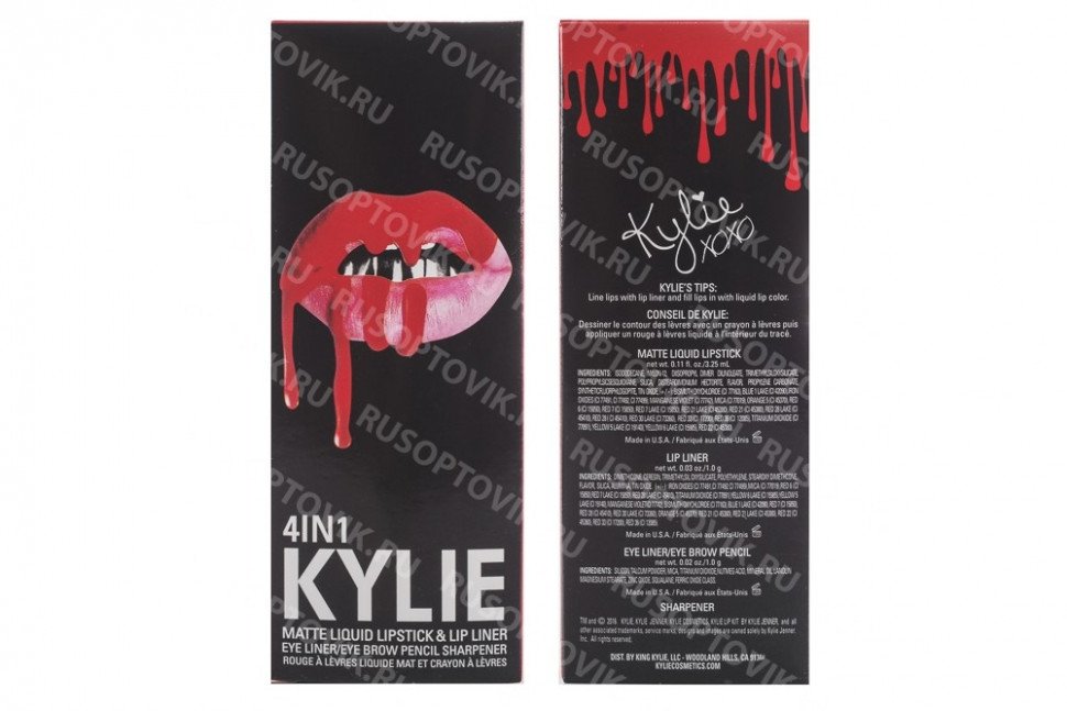 Набор KYLIE KRISTEN 4 в 1 (Жидкая Матовая помада /карандаш для губ/для глаз/ точилка) за 12 шт оптом Набор KYLIE KRISTEN 4 в 1 (Жидкая Матовая помада /карандаш для губ/для глаз/ точилка) за 12 шт оптом