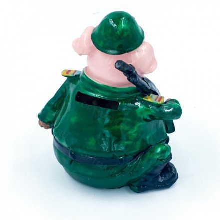 Копилка &quot;Свин военный&quot; полистоун оптом 