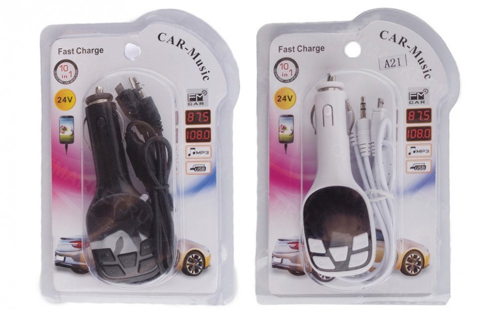 Автомобильный MP3 FM модулятор и зарядка оптом 