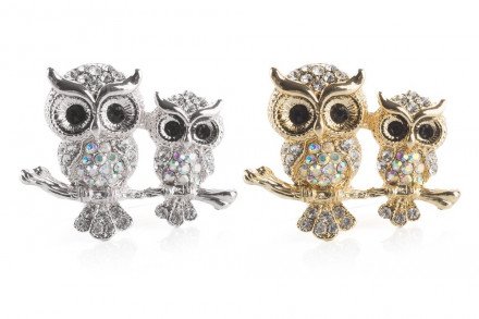 Брошь совы на ветке оптом 