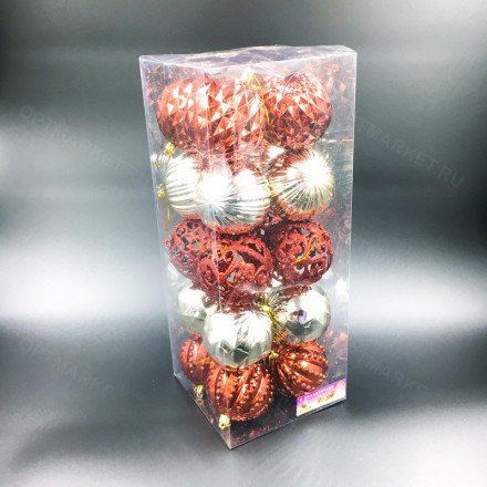 Ёлочные шары 8 см 20 шт оптом 