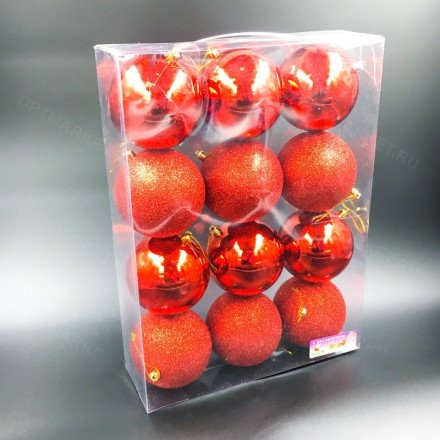 Ёлочные шары 10 см 12 шт оптом 