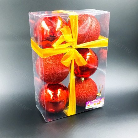 Ёлочные шары 7 см 6 шт оптом 