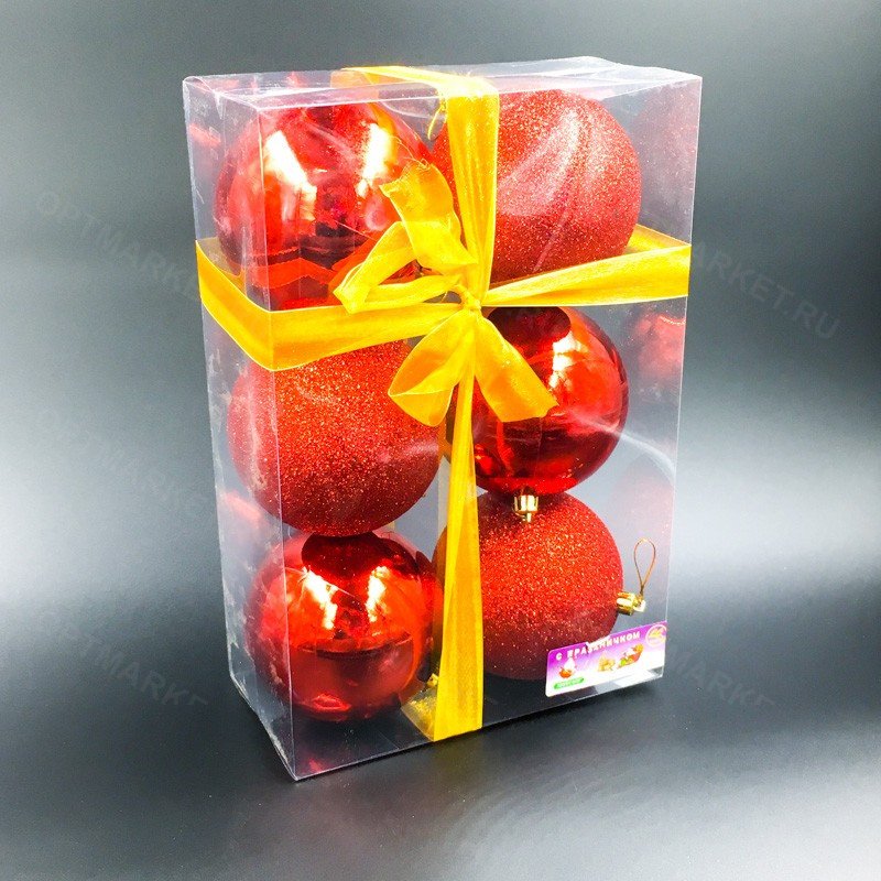 Ёлочные шары 7 см 6 шт оптом 