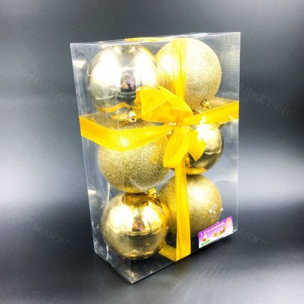 Ёлочные шары 8 см 6 шт оптом 