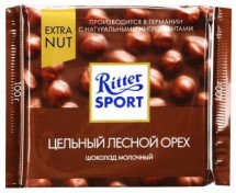 Шоколад молочный Ritter Sport Цельный Лесной Орех 100г оптом