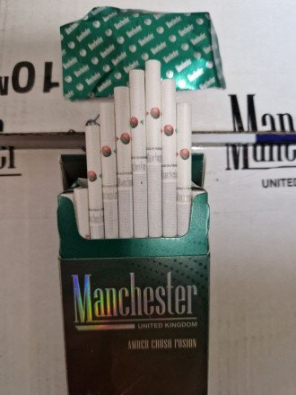 Сигареты Manchester Amber Crush Fusion Superslims оптом 