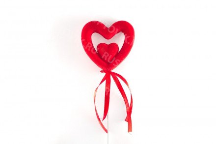 Декоративное красное сердце двойное 12 шт оптом 